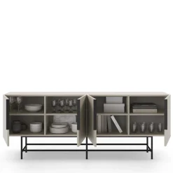 VINTARA Buffet 4 portes en bois et métal L200cm