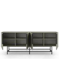 VINTARA Buffet 4 portes en bois et métal L200cm