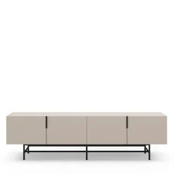 VINTARA Meuble TV 4 portes en bois et métal L200cm