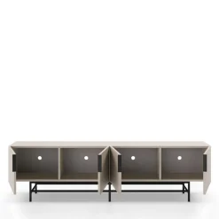 VINTARA Meuble TV 4 portes en bois et métal L200cm