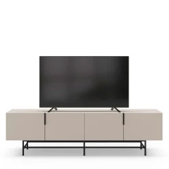 VINTARA Meuble TV 4 portes en bois et métal L200cm