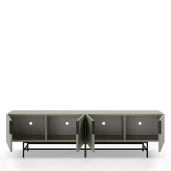 VINTARA Meuble TV 4 portes en bois et métal L200cm