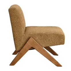 VINTO Fauteuil en tissu pieds bois
