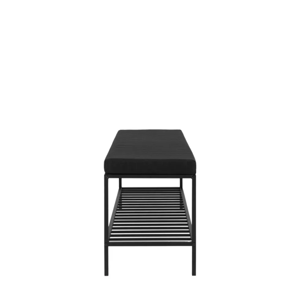 VITA Banc en tissu et métal avec étagère L100cm