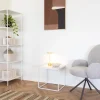 VITA Table d'appoint en bois et métal blanc