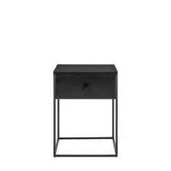 VITA Table de chevet avec tiroir en bois et métal