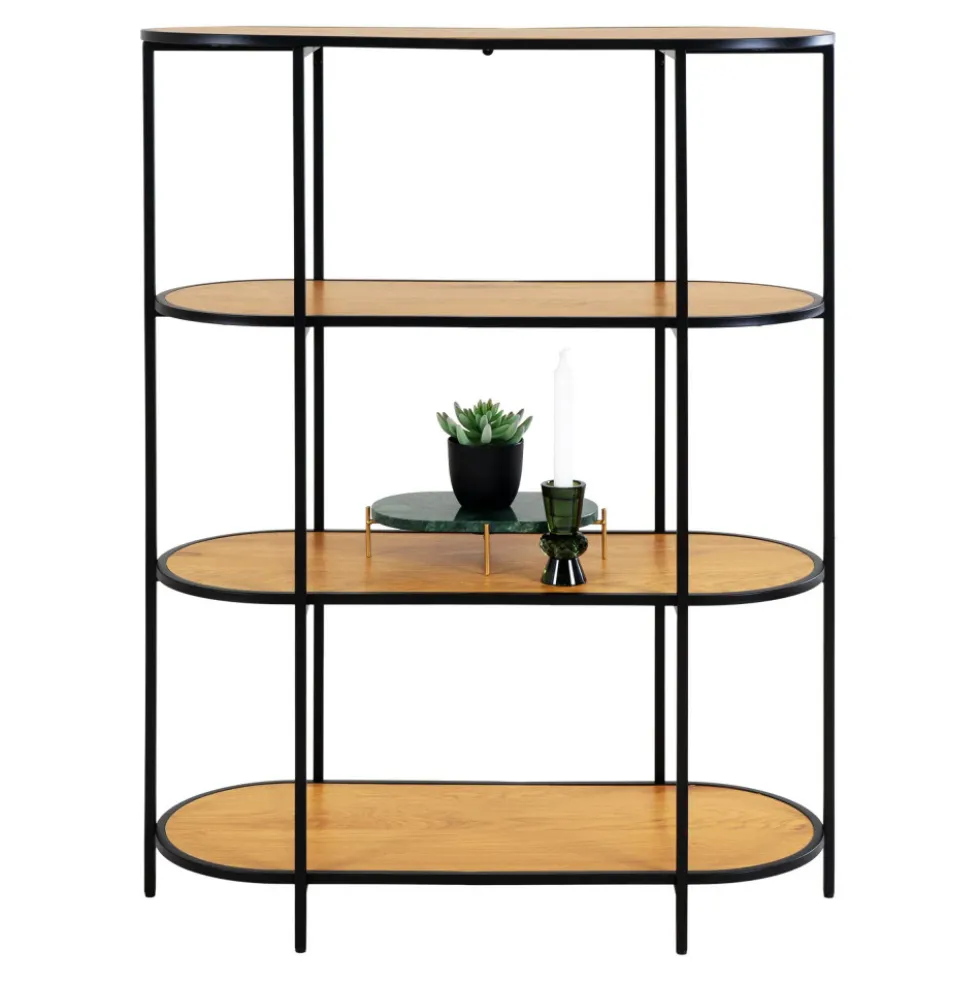 VITA Étagère ovale en bois et métal 85x111cm