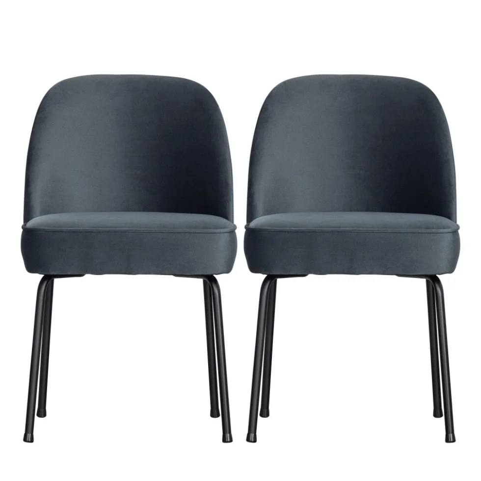 VOGUE Lot de 2 chaises design en velours