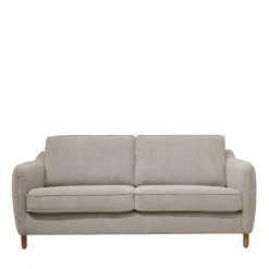 VORNAY Canapé convertible express 3 places en tissu pieds bois foncé