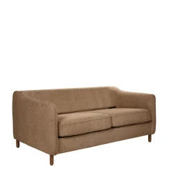 VORNAY Canapé convertible express 3 places en tissu pieds bois foncé