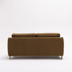 VORNAY Canapé convertible express 3 places en tissu pieds bois foncé