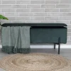 WATFORD Banc avec coffre de rangement en velours et métal