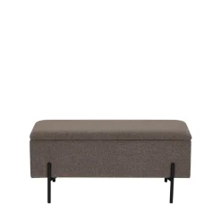 WATFORD Banc coffre en tissu bouclette et métal L95cm