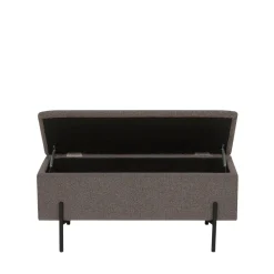 WATFORD Banc coffre en tissu bouclette et métal L95cm