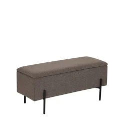WATFORD Banc coffre en tissu bouclette et métal L95cm