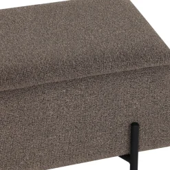 WATFORD Banc coffre en tissu bouclette et métal L95cm