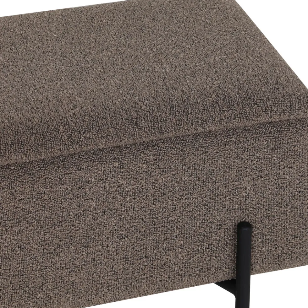 WATFORD Banc coffre en tissu bouclette et métal L95cm