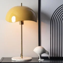 WAVED DOME Lampe à poser en métal et marbre
