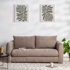 WIAME Canapé droit 2,5 places en tissu style contemporain