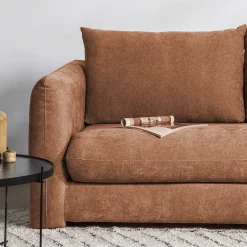 WIAME Canapé droit 2,5 places en tissu style contemporain