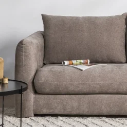 WIAME Canapé droit 2,5 places en tissu style contemporain