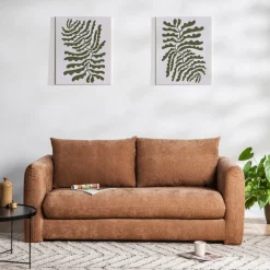 WIAME Canapé droit 2,5 places en tissu style contemporain