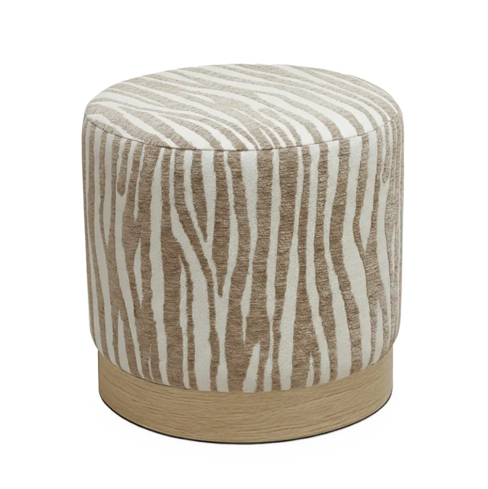 WILD Pouf rond en tissu imprimé animal ø40cm