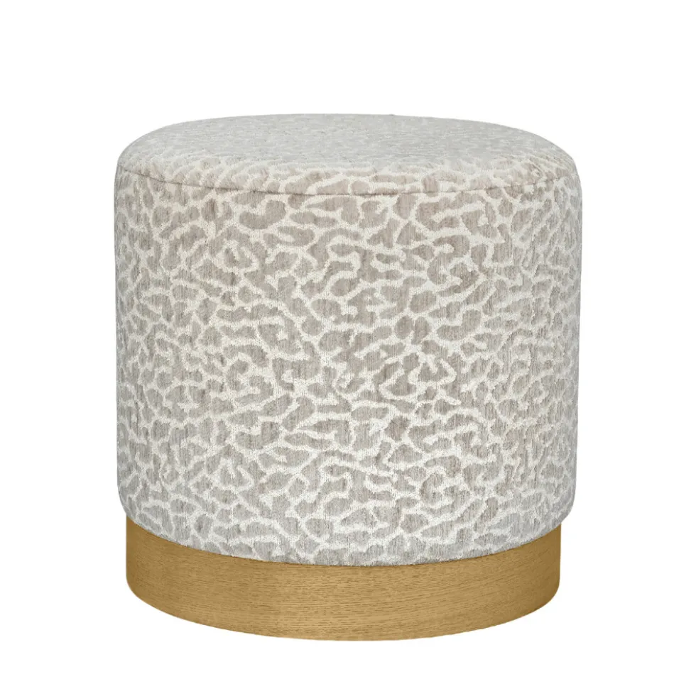 WILD Pouf rond en tissu imprimé animal ø40cm