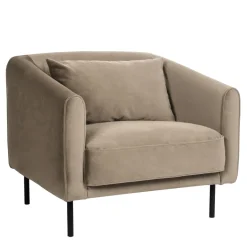 WINSEN Fauteuil en velours pieds droits en métal