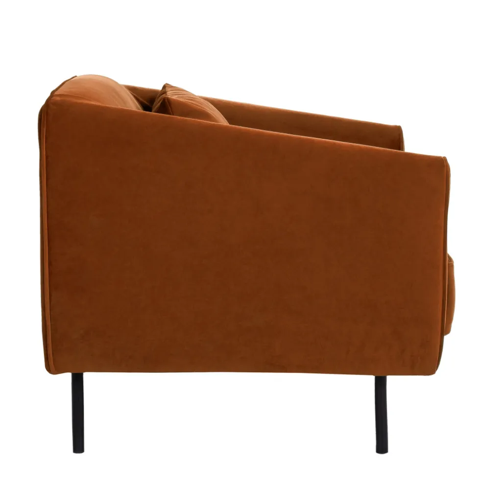 WINSEN Fauteuil en velours pieds droits en métal