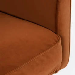 WINSEN Fauteuil en velours pieds droits en métal