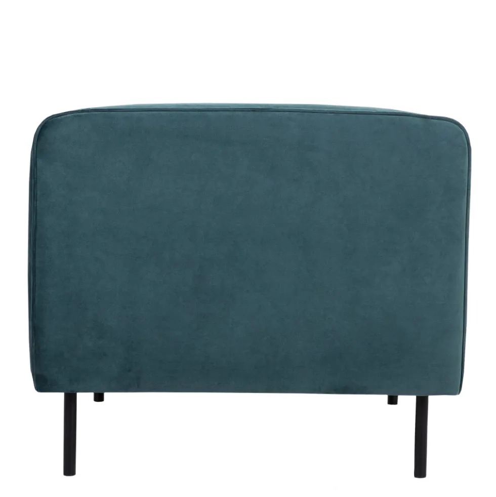 WINSEN Fauteuil en velours pieds droits en métal