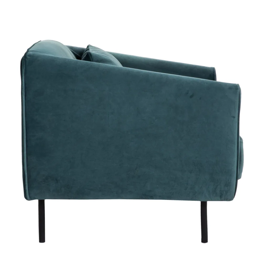 WINSEN Fauteuil en velours pieds droits en métal