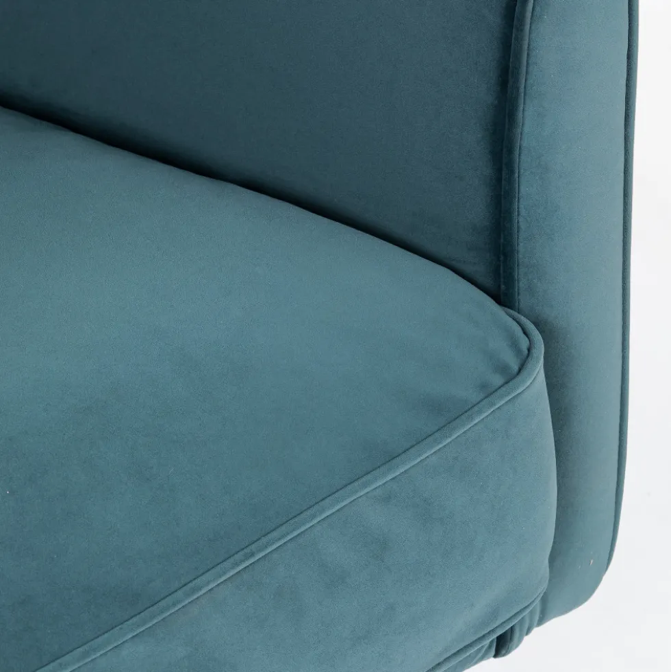 WINSEN Fauteuil en velours pieds droits en métal