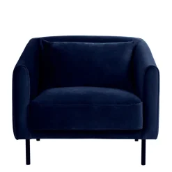WINSEN Fauteuil en velours pieds droits en métal