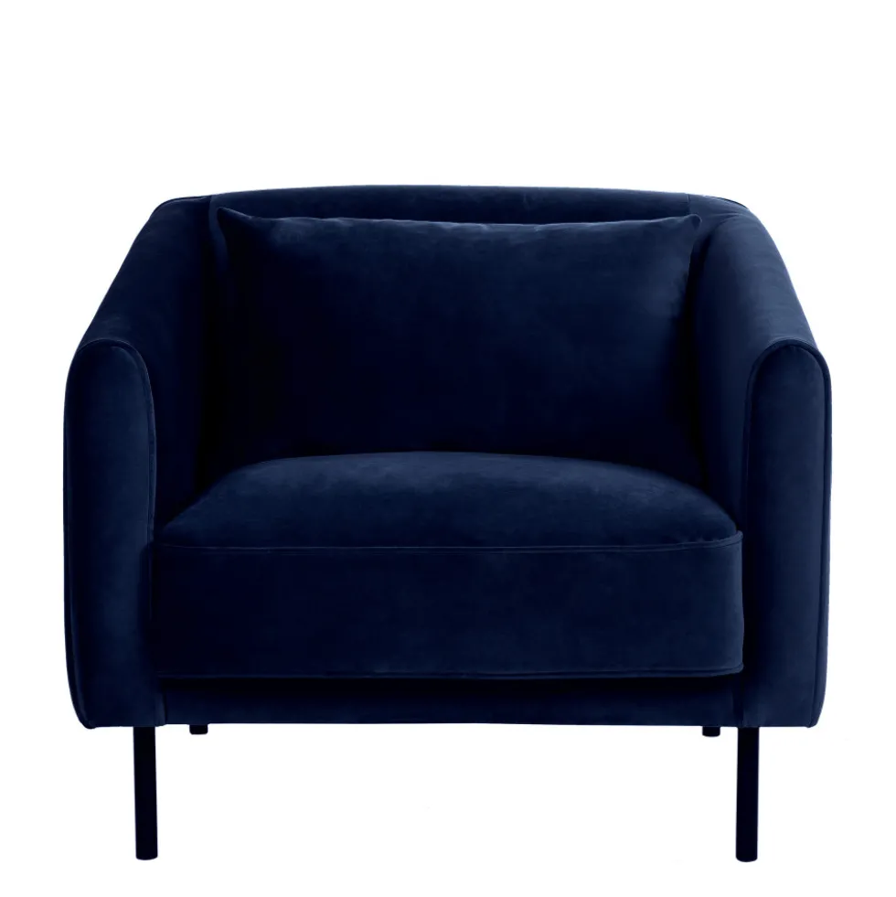 WINSEN Fauteuil en velours pieds droits en métal