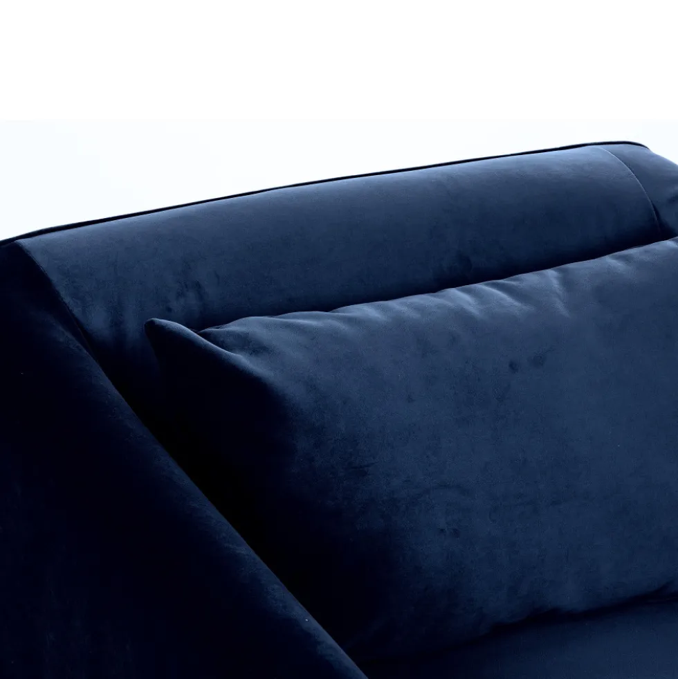 WINSEN Fauteuil en velours pieds droits en métal