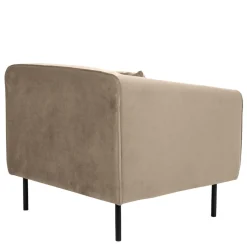 WINSEN Fauteuil en velours pieds droits en métal