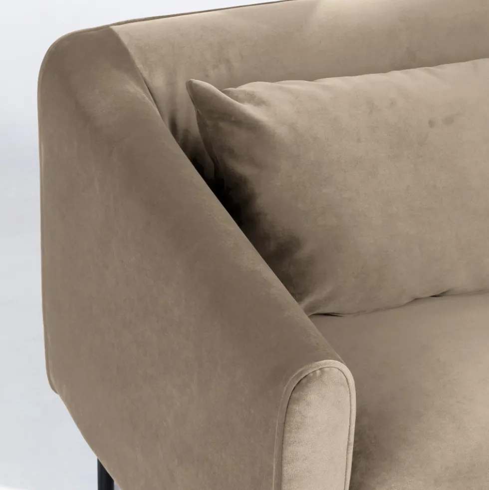 WINSEN Fauteuil en velours pieds droits en métal