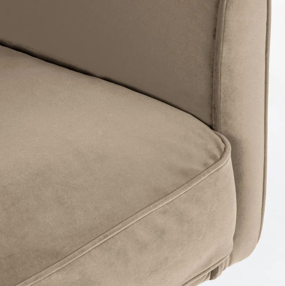 WINSEN Fauteuil en velours pieds droits en métal