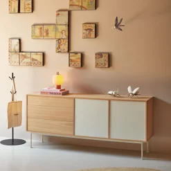 YOKO Buffet 2 portes 3 tiroirs en bois L180cm
