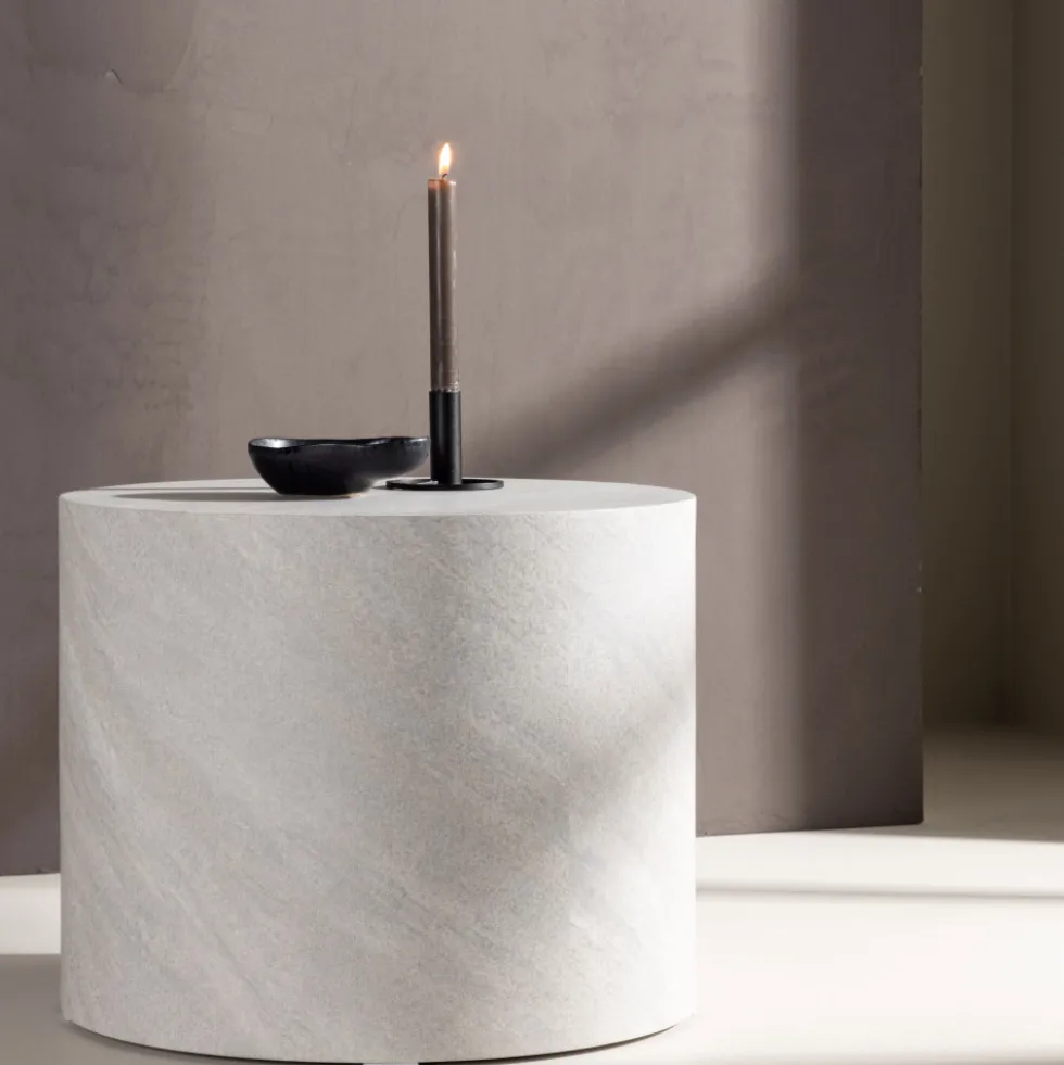 YORK Table d'appoint ronde effet marbre ø50cm
