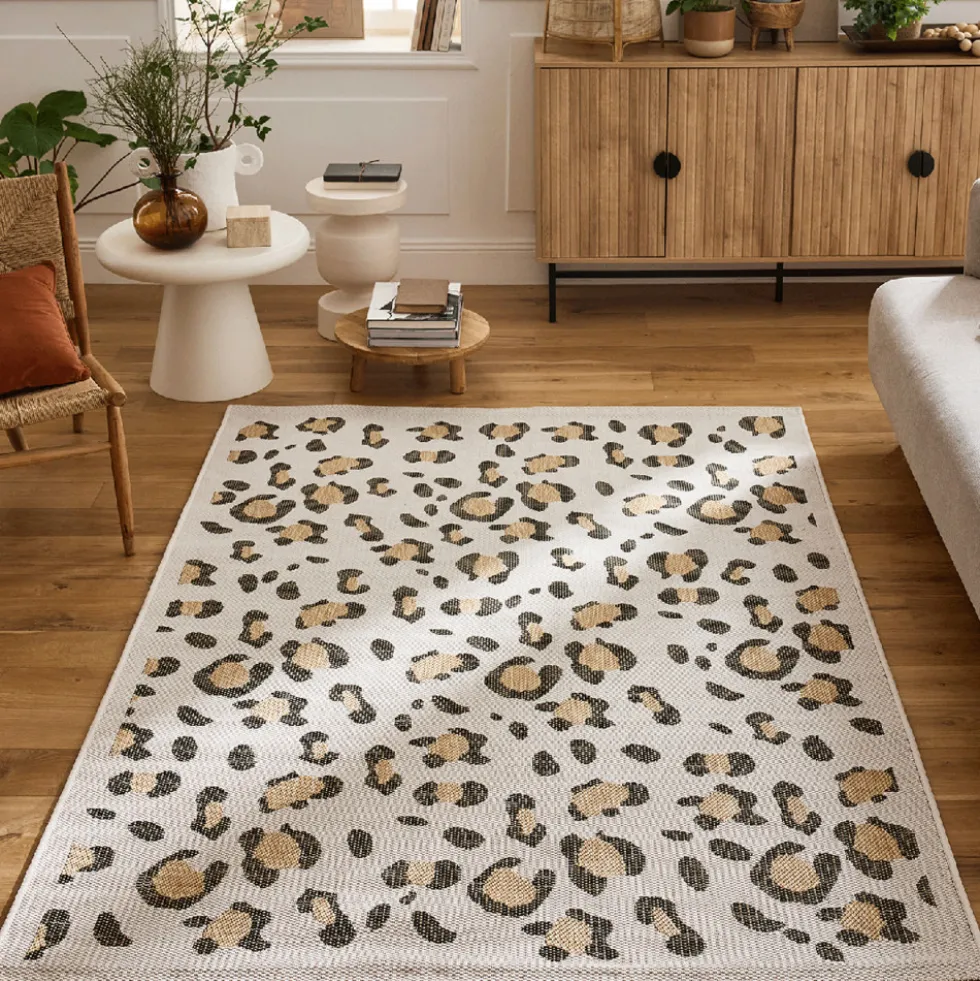 YUMA Tapis contemporain imprimé léopard