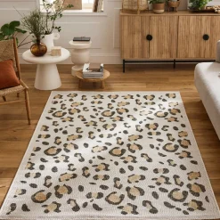 YUMA Tapis contemporain imprimé léopard