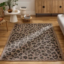 YUMA Tapis contemporain imprimé léopard