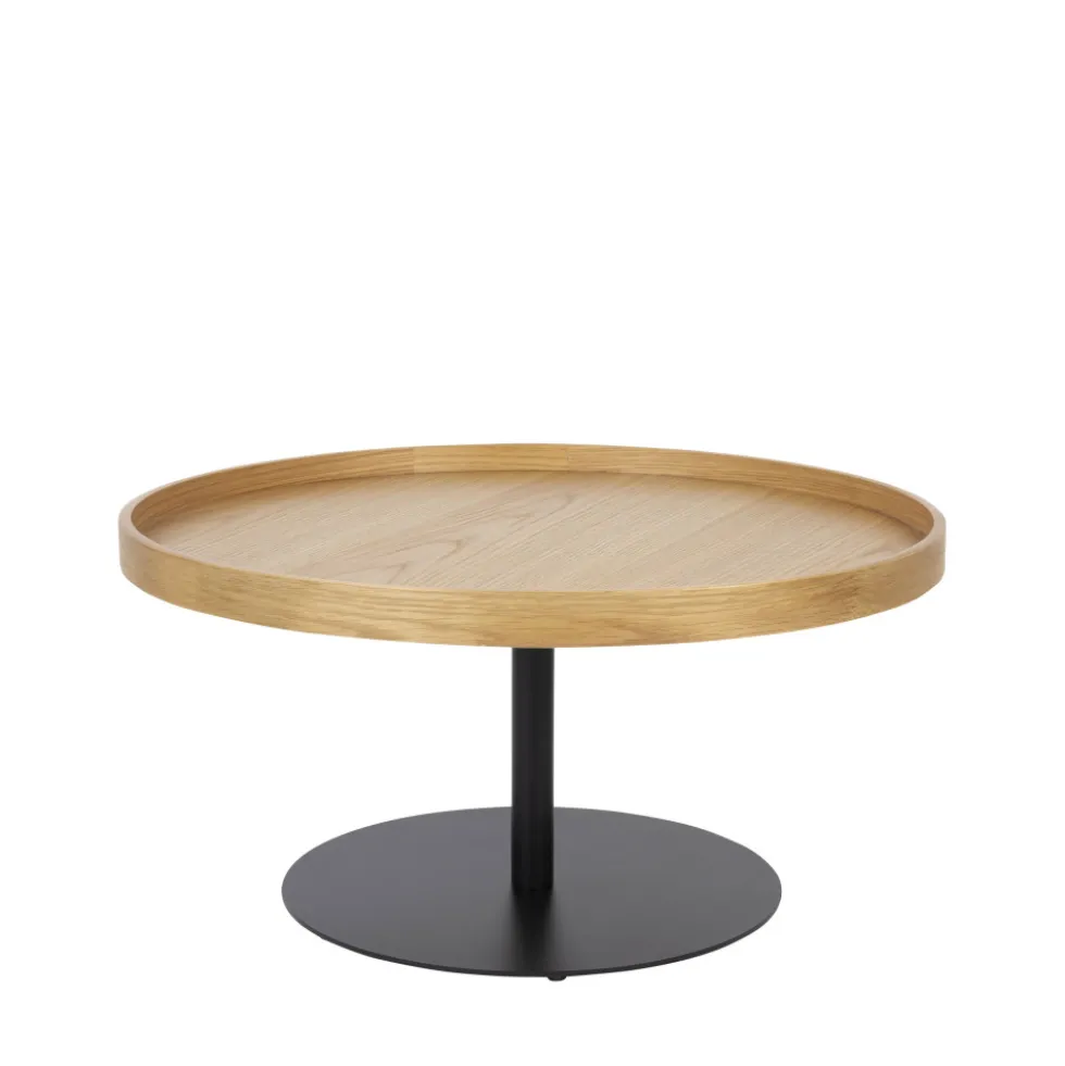 YURI Table basse ronde en bois et métal ø70cm