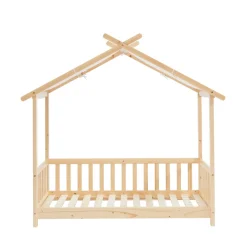 ZENID Lit cabane enfant en bois 70x140cm