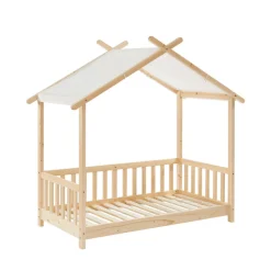 ZENID Lit cabane enfant en bois 70x140cm