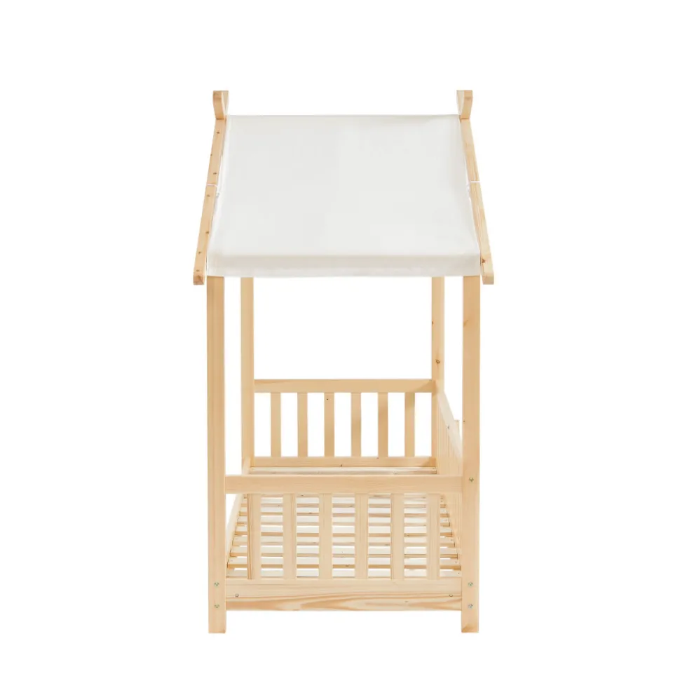 ZENID Lit cabane enfant en bois 70x140cm
