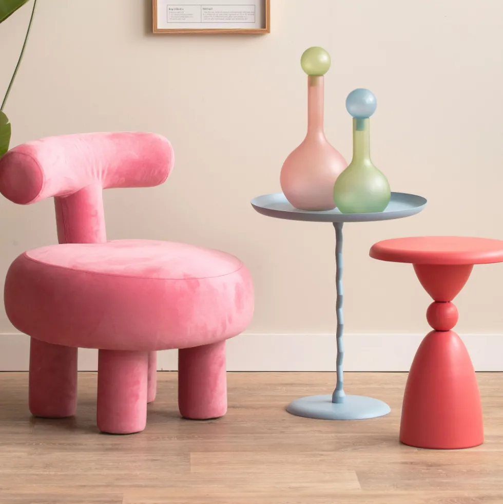 ZIGZAG Table d'appoint ronde en métal ø40cm